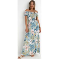 Miętowa Sukienka Beemey. Zielone sukienki Born2be, l, bez wzorów, bez kołnierzyka, bez ramiączek, maxi, dopasowane. W wyprzedaży za 64.99 zł.