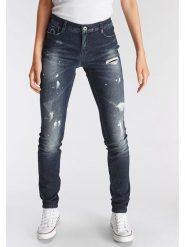 Alife and kickin Dżinsy - Slim fit - w kolorze granatowym rozmiar: W36. Niebieskie jeansy Alife and Kickin, z aplikacjami, ze skóry, klasyczne. Za 87.81 zł.