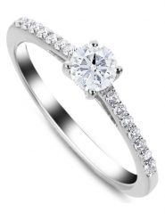 DIA DIAMONDS Srebrny pierścionek z diamentami i topazem rozmiar: 52. Szare pierścionki DIA DIAMONDS, z diamentem, srebrne. Za 342.45 zł.