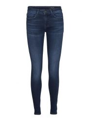 Noisy may Dżinsy "Nmlucy" - Skinny fit - w kolorze granatowym rozmiar: W25/L32. Niebieskie jeansy Noisy May, l, z aplikacjami, ze skóry, klasyczne. Za 52.67 zł.