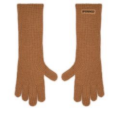 Rękawiczki Damskie PINKO. Brązowe rękawiczki Pinko, bez wzorów, z dzianiny. Za 389.99 zł.