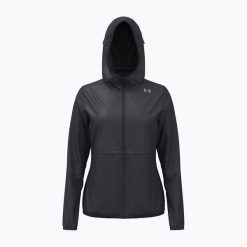 Kurtka do biegania damska Under Armour Velociti Pro Storm. Czarne kurtki do biegania Under Armour, bez wzorów, bez kaptura, do biegania. Za 339.99 zł.