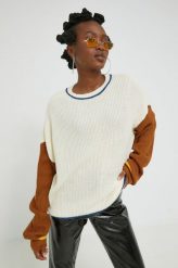 Brixton sweter damski kolor beżowy lekki. Brązowe swetry Brixton, s, bez wzorów, ze splotem, bez ramiączek. W wyprzedaży za 299.99 zł.