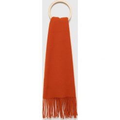 Marc O'Polo szal wełniany kolor pomarańczowy gładki. Brązowe szaliki i kominy Marc O'Polo, bez wzorów, z tkaniny. Za 379.99 zł.