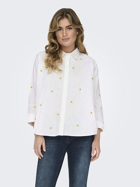 ONLY Koszula w kolorze białym rozmiar: XL. Białe koszule ONLY, xl, bez wzorów, z bawełny, bez kołnierzyka, bez ramiączek. Za 119.95 zł.