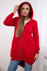 Bluza ocieplana z suwakiem z tyłu czerwona. Czerwone bluzy KESI, l, bez wzorów, z bawełny, bez ramiączek, bez kaptura. Za 258.24 zł.
