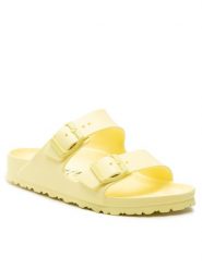 Birkenstock Klapki Arizona Eva 1022466 Żółty. Żółte klapki Birkenstock, bez wzorów, z tworzywa sztucznego, bez obcasa, bez zapięcia. Za 249.00 zł.