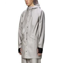 Kurtka RAINS LONG JACKET W3 Szary. Szare kurtki Rains, bez wzorów, z syntetyku, bez kaptura. Za 446.99 zł.
