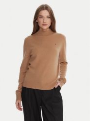 Tommy Hilfiger Sweter WW0WW47468 Beżowy Regular Fit. Brązowe swetry Tommy Hilfiger, xl, bez wzorów, z wełny, bez ramiączek. Za 749.99 zł.