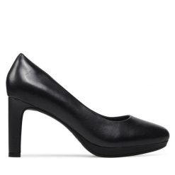 Czółenka Clarks. Niebieskie czółenka Clarks, bez wzorów, bez obcasa, bez zapięcia. Za 219.99 zł.