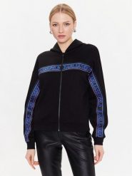 KARL LAGERFELD Bluza Double 226W1806 Czarny Regular Fit. Czarne bluzy KARL LAGERFELD, m, bez wzorów, z wiskozy, bez kaptura. Za 589.99 zł.