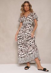 Czarna Rozkloszowana Sukienka Zdobiona Ornamentalnym Printem Tillinelle. Czarne sukienki Renee, na co dzień, m, z aplikacjami, eleganckie, bez kołnierzyka, bez ramiączek, maxi, kopertowe. W wyprzedaży za 67.99 zł.