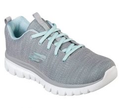 Obuwie Sportowe Damskie Skechers Graceful-Twisted Fortune Szary. Szare buty treningowe Skechers, na lato, bez wzorów, z materiału, bez zapięcia, trekkingowe. Za 323.00 zł.