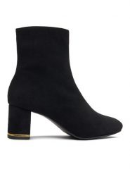 Ted Baker Botki Noranas 271544 Czarny. Czarne botki Ted Baker, bez wzorów, ze skóry, bez obcasa, na słupku, bez zapięcia. Za 599.99 zł.