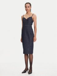 Miss Sixty 6S1DJ49400 Sukienka jeansowa Blue Black Denim F26. Niebieskie sukienki Miss Sixty, s, bez wzorów, z bawełny, bez kołnierzyka, bez ramiączek. Za 539.99 zł.