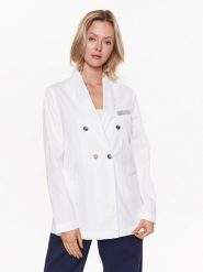 Fabiana Filippi Marynarka GCD273W247 Biały Regular Fit. Białe marynarki i żakiety Fabiana Filippi, bez wzorów, z bawełny, bez ramiączek. Za 1,389.00 zł.