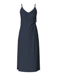 Pieces Sukienka "Anora" w kolorze granatowym rozmiar: XL. Niebieskie sukienki Pieces, xl, bez wzorów, bez kołnierzyka, bez ramiączek, midi. Za 74.28 zł.