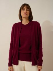 Just Cashmere Kaszmirowy kardigan "Ervie" w kolorze bordowym rozmiar: XL. Czerwone swetry Just Cashmere, xl, bez wzorów, z kaszmiru, bez ramiączek. Za 413.99 zł.