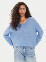 American Vintage Sweter Bymi BYM18AE24 Niebieski Regular Fit. Niebieskie swetry American Vintage, m, bez wzorów, z wełny, vintage, bez ramiączek. Za 339.99 zł.