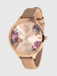 U.S. Polo Assn. Zegarek kwarcowy w kolorze różowozłoto-beżowym rozmiar: onesize. Brązowe, analogowe zegarki U.S. Polo Assn., metalowe. Za 241.95 zł.