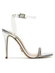 Steve Madden Sandały Balia SM11002882 Srebrny. Szare sandały Steve Madden, bez wzorów, z tworzywa sztucznego, bez obcasa, na szpilce, bez zapięcia. Za 399.99 zł.