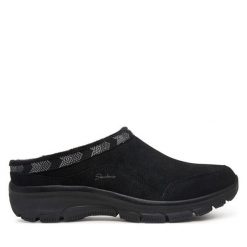Kapcie Skechers. Czarne kapcie Skechers, bez wzorów. Za 299.99 zł.
