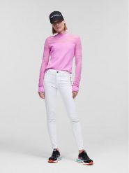 KARL LAGERFELD Jeansy Logo 225W1104 Biały Skinny Fit. Białe jeansy KARL LAGERFELD, bez wzorów, z bawełny. Za 459.99 zł.