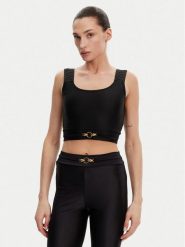 Just Cavalli Top 78PAM2A6 Czarny Slim Fit. Czarne topy Just Cavalli, bez wzorów, z syntetyku, bez kołnierzyka, bez ramiączek. Za 419.99 zł.