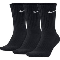 Sportowe skarpetki Nike 3-pak Crew SX4508. Czarne skarpetki Nike, bez wzorów. W wyprzedaży za 59.99 zł.