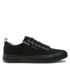 Tenisówki Big Star Shoes. Czarne trampki BIG STAR SHOES, bez wzorów, retro, bez zapięcia. Za 99.99 zł.