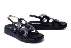 WONDERS C-6533 AISE negro, sandały damskie. Czarne sandały Wonders, bez wzorów, bez obcasa, bez zapięcia. Za 579.90 zł.