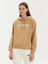 Tommy Hilfiger Bluza Monotype Flock WW0WW41236 Beżowy Relaxed Fit. Brązowe bluzy Tommy Hilfiger, l, bez wzorów, z bawełny, bez kaptura. Za 399.99 zł.
