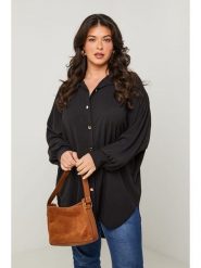 Curvy Lady Koszula w kolorze czarnym rozmiar: 44/46. Czarne koszule Curvy Lady, bez wzorów, klasyczne, bez kołnierzyka, bez ramiączek. Za 110.45 zł.