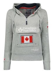 Canadian Peak Bluza "Gyrelle" w kolorze szarym rozmiar: S. Szare bluzy Canadian Peak, s, z aplikacjami, z bawełny, bez ramiączek, z kapturem. Za 132.98 zł.