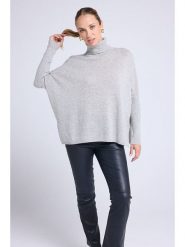 Maison Héritage Cashmere Kaszmirowy golf w kolorze szarym rozmiar: S/M. Szare swetry Maison Héritage Cashmere, m, bez wzorów, z kaszmiru, bez ramiączek. Za 547.77 zł.