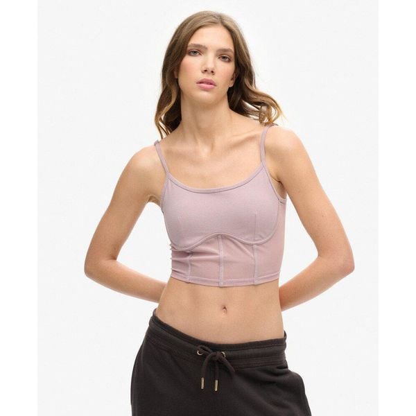 Top Sportowy Tech. Fioletowe bielizna termoaktywna damska Superdry, bez wzorów, bez ramiączek. W wyprzedaży za 168.15 zł.