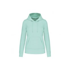 Damska ekologiczna bluza z kapturem Kariban. Niebieskie bluzy z kapturem KARIBAN, m, bez wzorów, z bawełny, z kapturem. Za 184.00 zł.