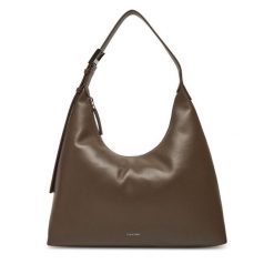 Torebka Calvin Klein. Brązowe torebki klasyczne Calvin Klein, bez wzorów, klasyczne, bez dodatków. Za 379.99 zł.