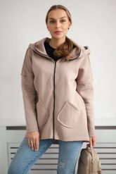 Bluza ocieplana z dłuższym tyłem i kieszeniami ciemno beżowa. Brązowe bluzy KESI, l, bez wzorów, z bawełny, bez ramiączek, bez kaptura. Za 198.65 zł.