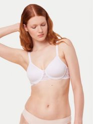 Triumph Biustonosz z fiszbiną Modern Lace 10215960 Biały. Białe biustonosze Triumph, bez wzorów, z syntetyku. Za 149.99 zł.