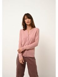 Just Cashmere Kaszmirowy kardigan "Katharine" w kolorze jasnoróżowym rozmiar: M. Różowe swetry Just Cashmere, m, bez wzorów, z kaszmiru, bez ramiączek. Za 369.99 zł.