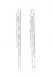 Elli Damski kolczyki wiszące łańcuszek do przeciągania Pull Through w srebrze próby 925 Sterling Silver Kolczyki 1 ct. Szare kolczyki Elli, srebrne. Za 207.39 zł.