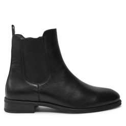Botki Unisa. Czarne botki Unisa, bez wzorów, bez obcasa, na płaskiej podeszwie, bez zapięcia. Za 419.99 zł.