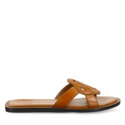 Klapki Gant. Brązowe klapki Gant, bez wzorów, bez obcasa, bez zapięcia. Za 259.99 zł.