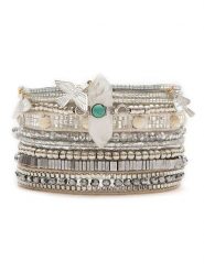 HIPANEMA Posrebrzana bransoletka "Ohmysilver" z agatem i szklanymi koralikami rozmiar: onesize. Brązowe bransoletki HIPANEMA, z agatem, posrebrzane. Za 179.95 zł.