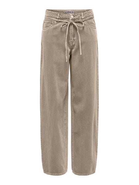 ONLY Jeansy Gianna 15372521 Beżowy Straight Leg. Brązowe jeansy ONLY, bez wzorów, z bawełny. Za 170.99 zł.