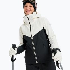 Kurtka snowboardowa damska ROXY Free Jet Block. Czarne kurtki narciarskie Roxy, na zimę, l, bez wzorów, z materiału, bez kaptura, snowboardowy. Za 749.99 zł.