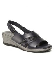 Go Soft Sandały WI16-SHEENA-01 Granatowy. Niebieskie sandały GO SOFT, bez wzorów, ze skóry, bez obcasa, na koturnie, bez zapięcia. Za 62.99 zł.