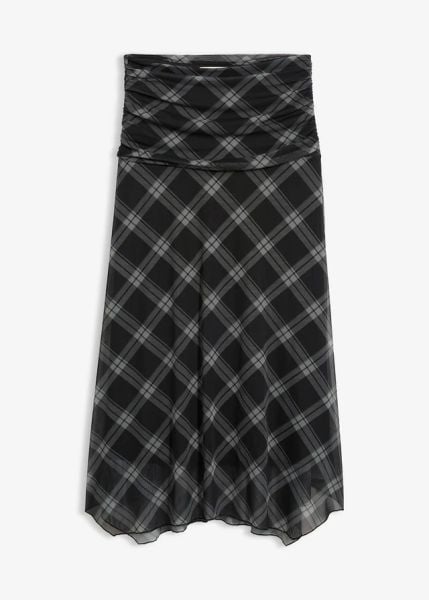 Spódnica z dżerseju z cienkiej siateczki. Czarne spódnice bonprix, bez wzorów, z dżerseju. Za 124.99 zł.