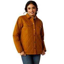 Wodoodporna kurtka jeździecka dla kobiet Ariat Grizzly Quilted Barn. Brązowe kurtki Ariat, l, bez wzorów, z bawełny, biznesowe, bez kaptura. Za 671.50 zł.